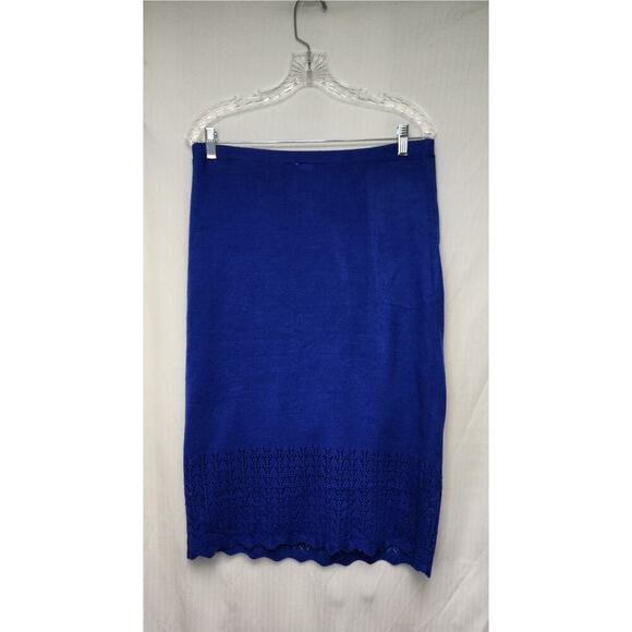 Cato Knitted Midi Royal Blue Pencil Skirt Size Medium - Picture 4 of 7